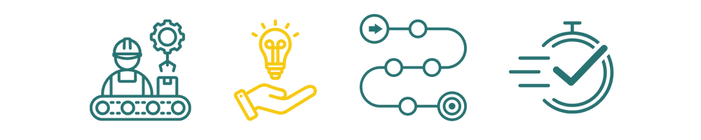 Manufacturing Process Automation Icons Manufacturing Process Automation Icons